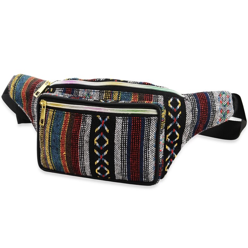Kf-kvinner etnisk fanny pack retro vintage rumpe vesker reise fotturer midje belte veske fanny pack for kvinner midje bag: B