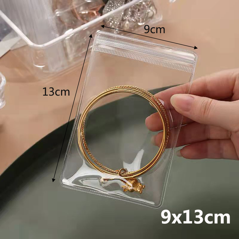 Sacchetti per gioielli in PVC trasparente da 20 pezzi sacchetti sacchetto di immagazzinaggio carino anti-ossidazione per orecchini collana braccialetto Schermo sacchetto di imballaggio: Blu