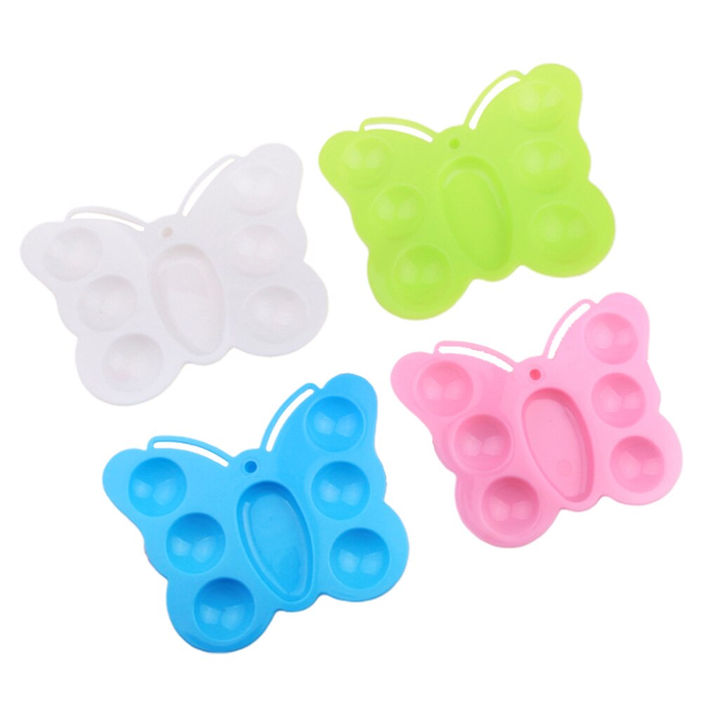 8Pcs Personality Shape DIY Art Paint Drawing Tray Palette(White Blue and Green)