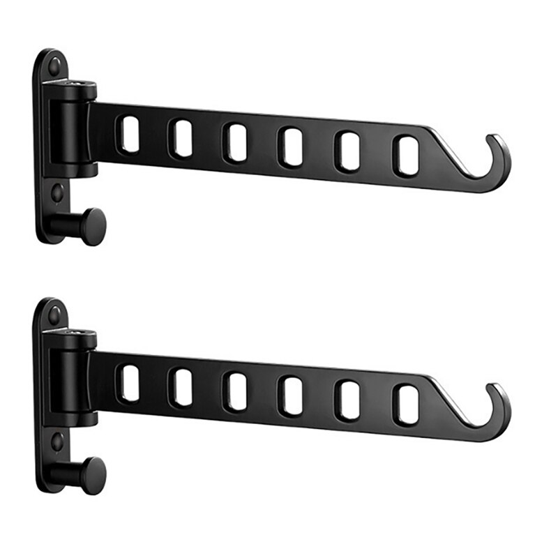 Aluminum Black Clothes Rack Swivel Folding Clothes Hanger Wall Mounted Hanger Drying Rack for Dryer Balcony Drying