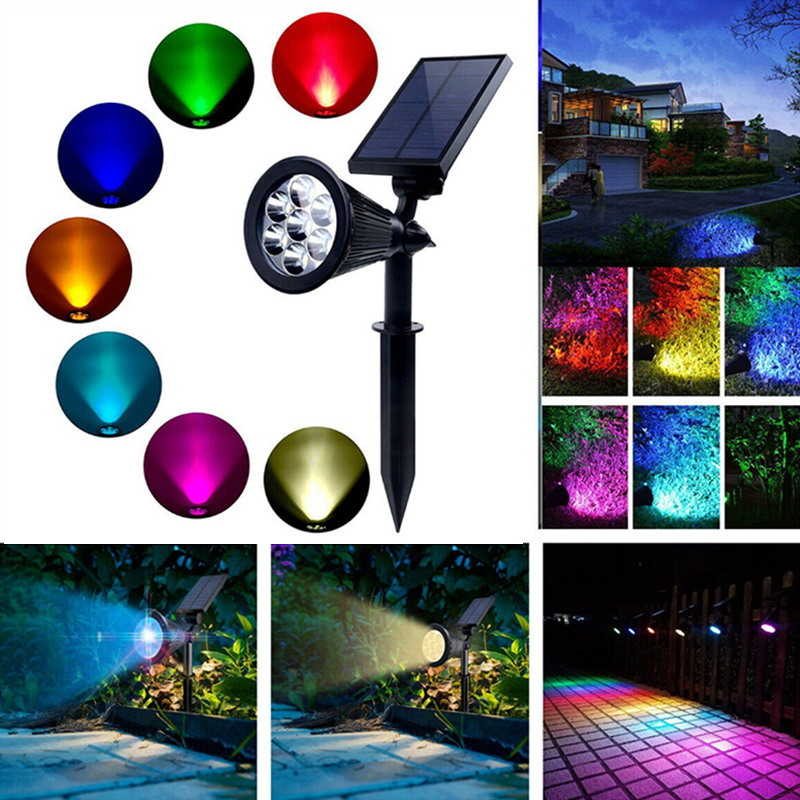 Solar Power 7 LED Spotlight Waterdichte Lamp Gazon Landschap Lights voor Outdoor Tuin ALI88