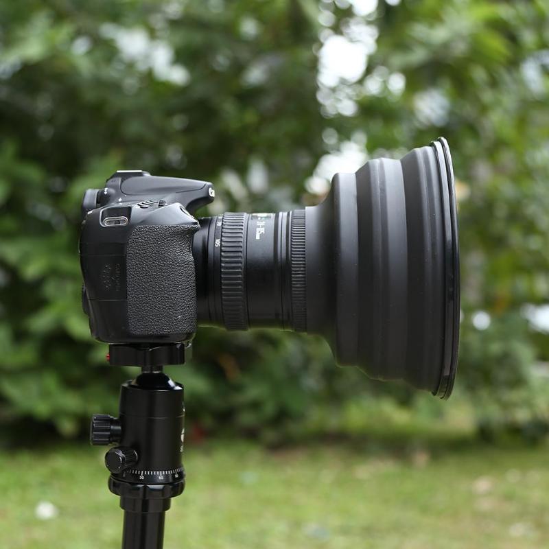 Ultimative Objektiv Abdeckung Anti-glas Objektiv Haube Reflexion-frei Faltbare Silikon Objektiv Haube für Kamera praktisch Bilder Videos