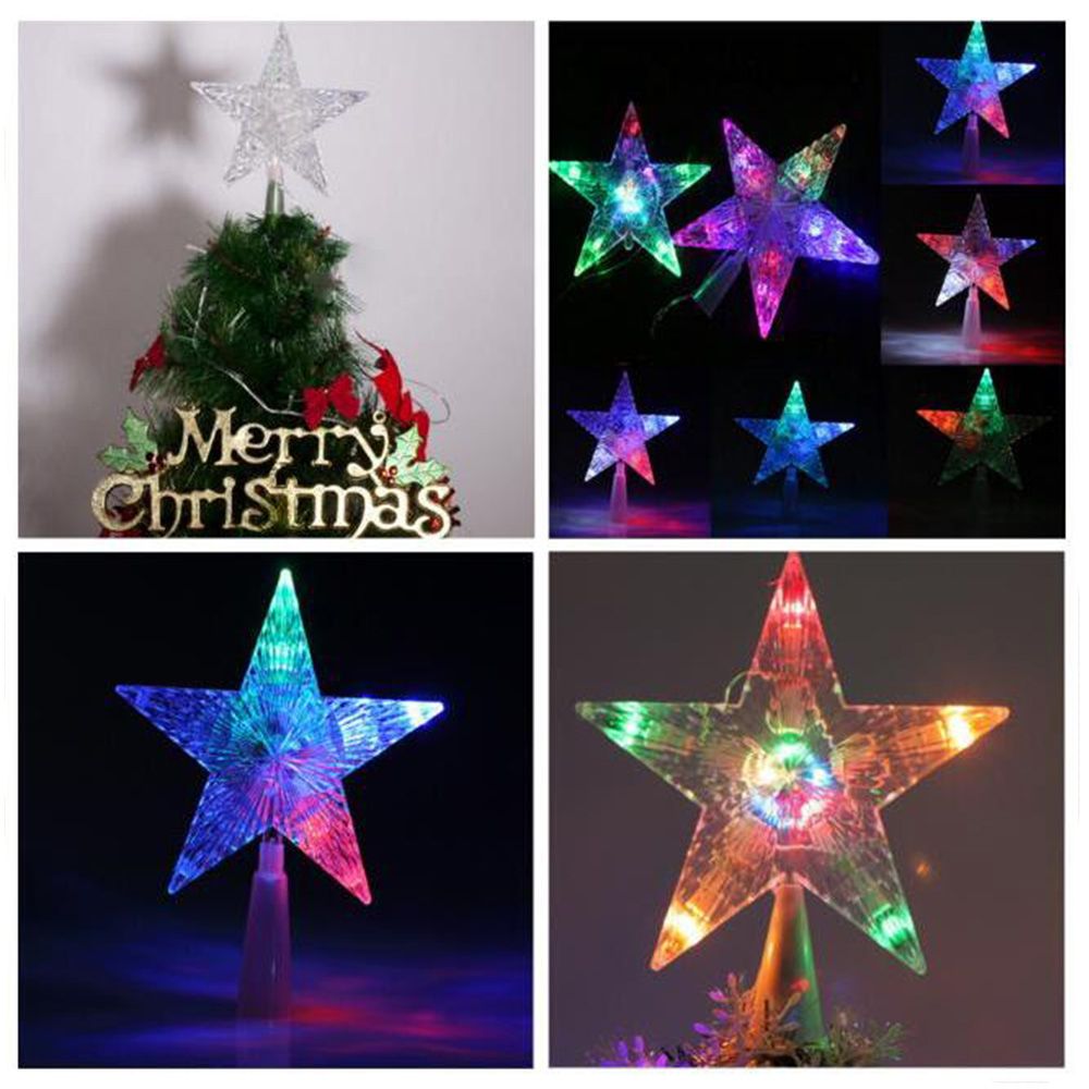 Kleurrijke Veranderende LED Lamp Kerst Levert Ster Led Licht Kerstboom Topper Star Decoratie voor Party Ornament