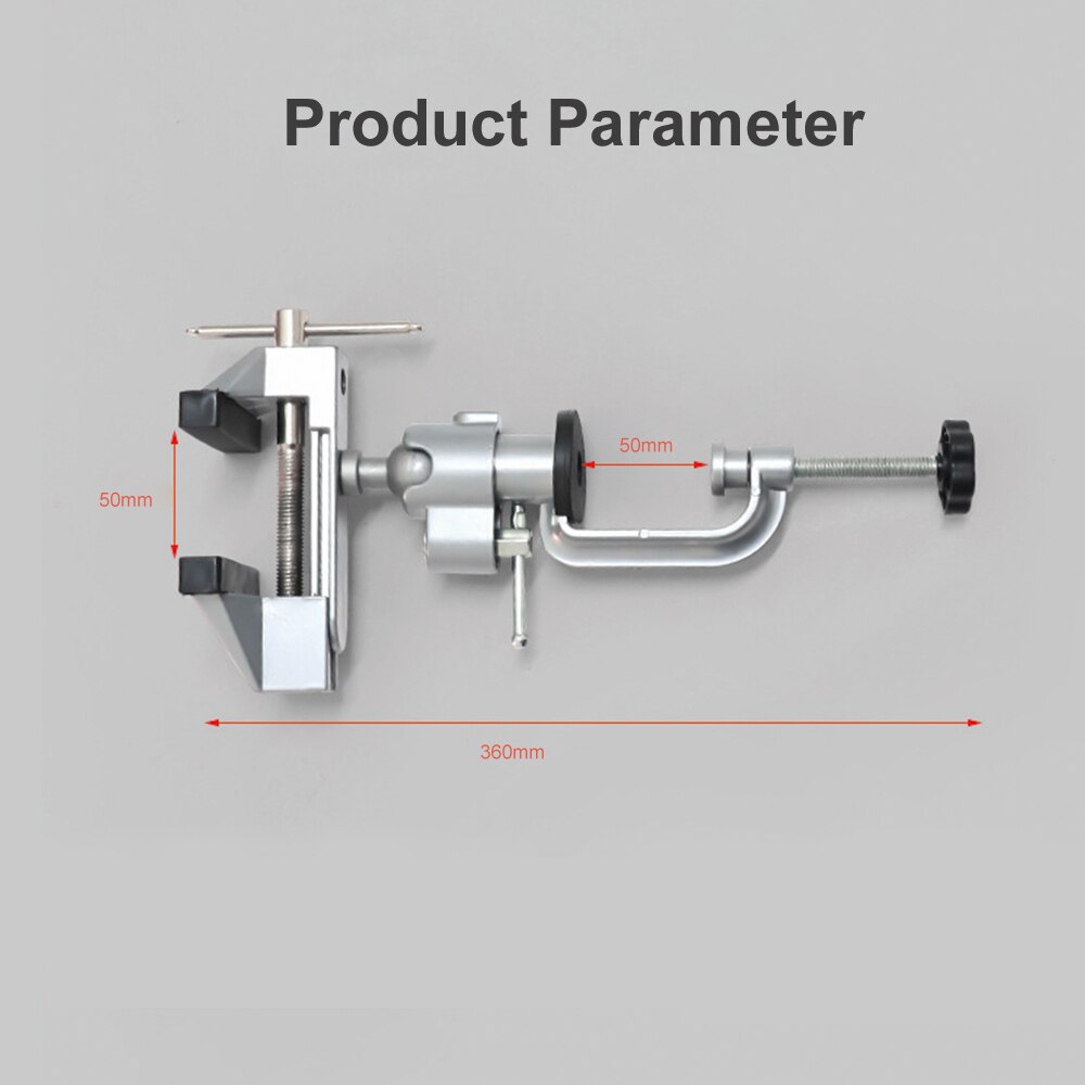 360 Degree Rotating Table Vise Aluminium Alloy Swivel Bench Vise Clamp Electric Drill Stand Rotating Tool for Woodworking