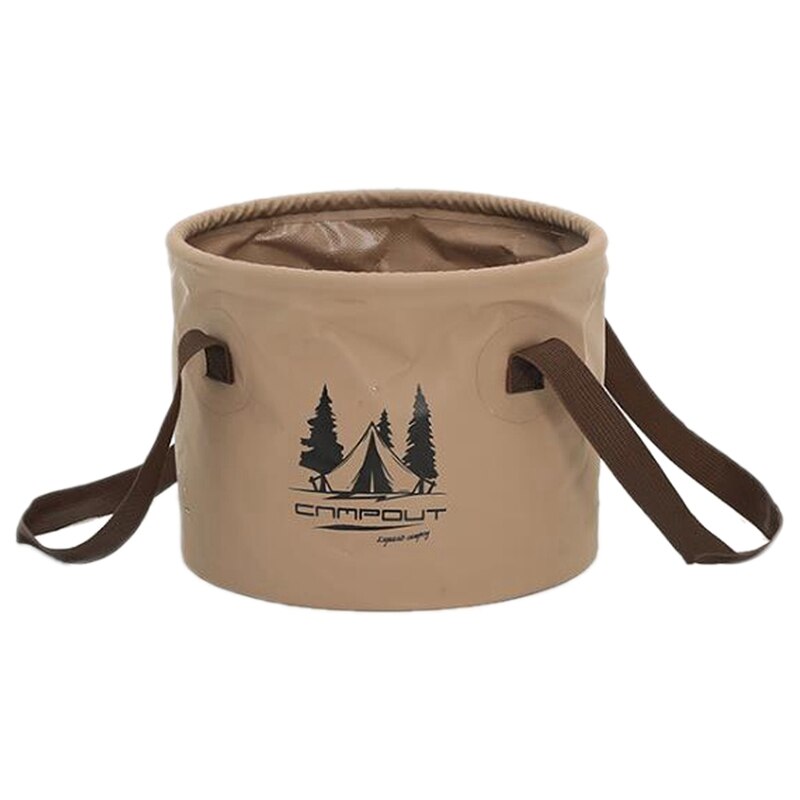 CAMPOUT Camping Folding Bucket Portable Wash Basin Foot Basin Travel Fishing Bucket Camping Storage Bucket: white