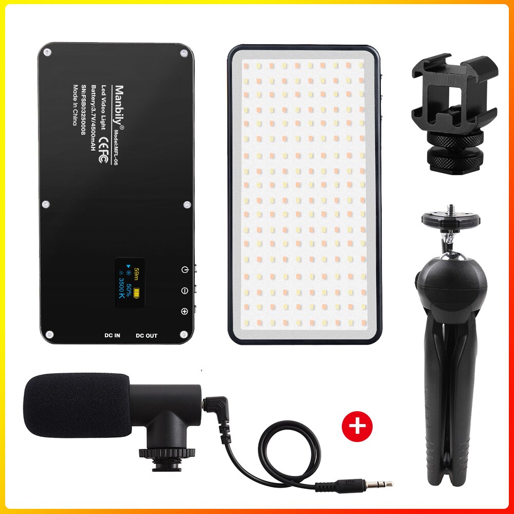 Manbilly – Mini éclairage de photographie Portable, ultra-mince, MFL-06 mAh, 4500 LED, lumière de remplissage, CRI 96 élevé, pour appareil photo, 180