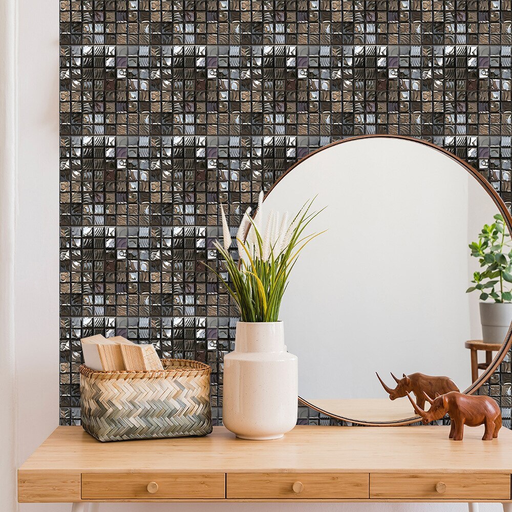 Mosaik fliser klistermærke vægdekoration selvklæbende køkken badeværelse mosaik væg klistermærke køkkenskab kunst vægmaleri pvc vægoverføringsbillede