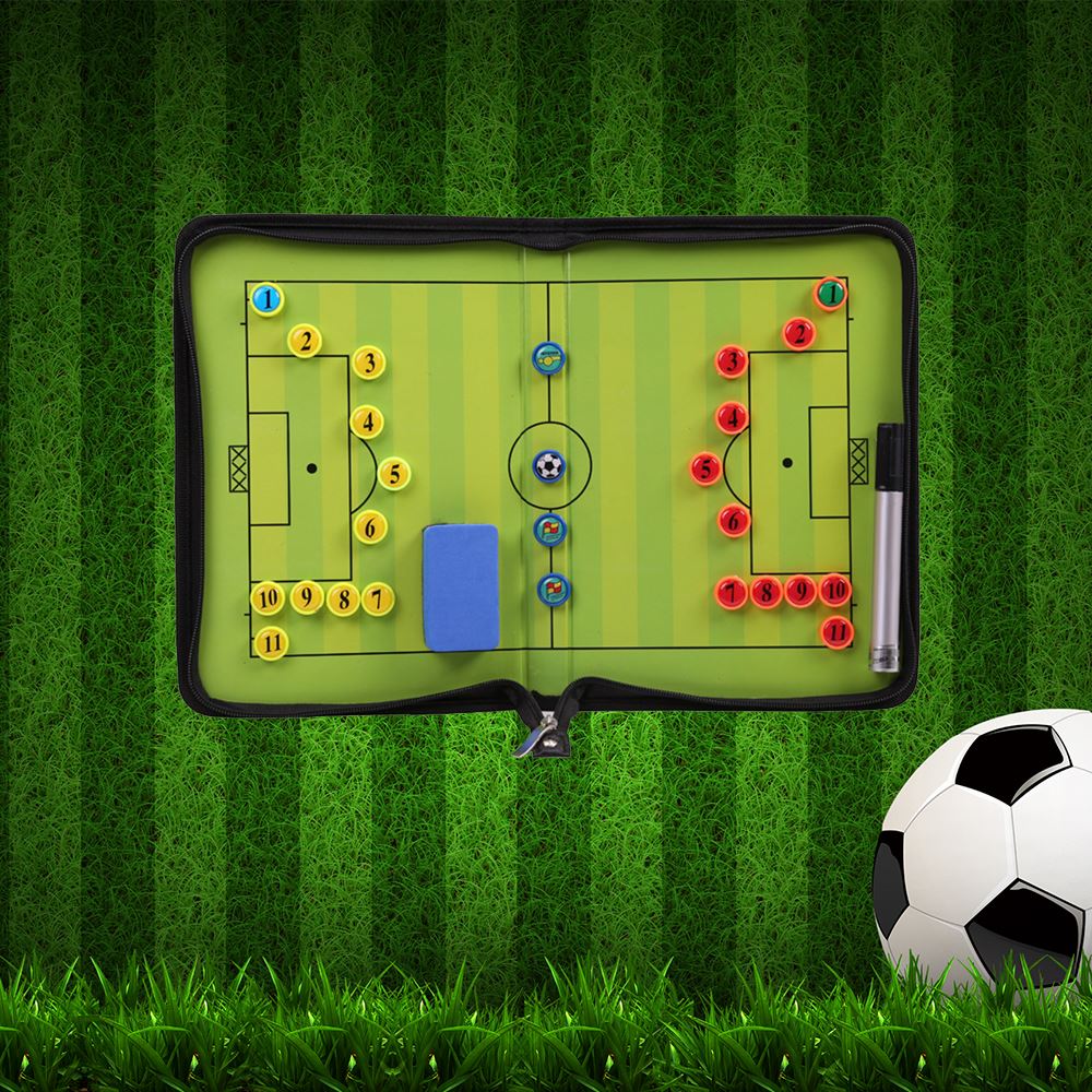Teaching Magnetic Foldable Portable Demonstration Coaching Training Guidance Plate Soccer Tactic Board Noting Marker PU Football