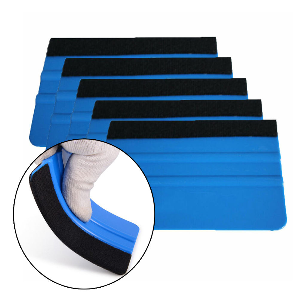 5pcs/set 10*7cm Car Wrap Scraper Decal Tool Plastic Wrapping Squeegee Applicator Felt Edge Scraper kit accessories