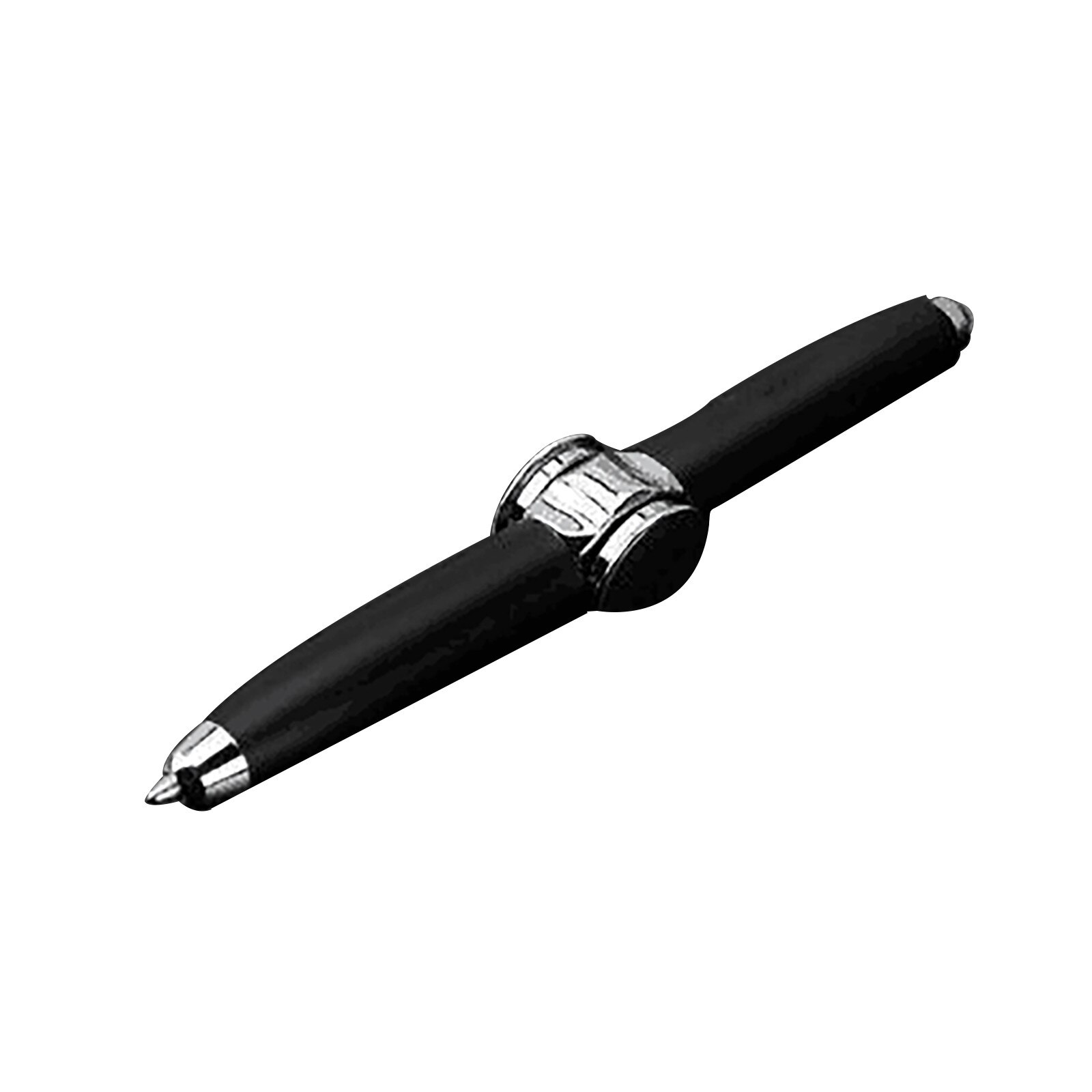 Giroscopio de descompresión giratorio LED multifunción Bolígrafo de Metal descomprimir la pluma giratoria, bolígrafo de descompresión: BK