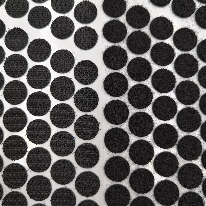 100Paare 10mm Mehrfarbig Verschluss Klebeband Punkte Nylon Klebrige Klettverschlüsse Haken Und Schleife Magie Aufkleber Doppelseitige Runde Selbst -klebstoff: 15mm 100Paare Schwarz