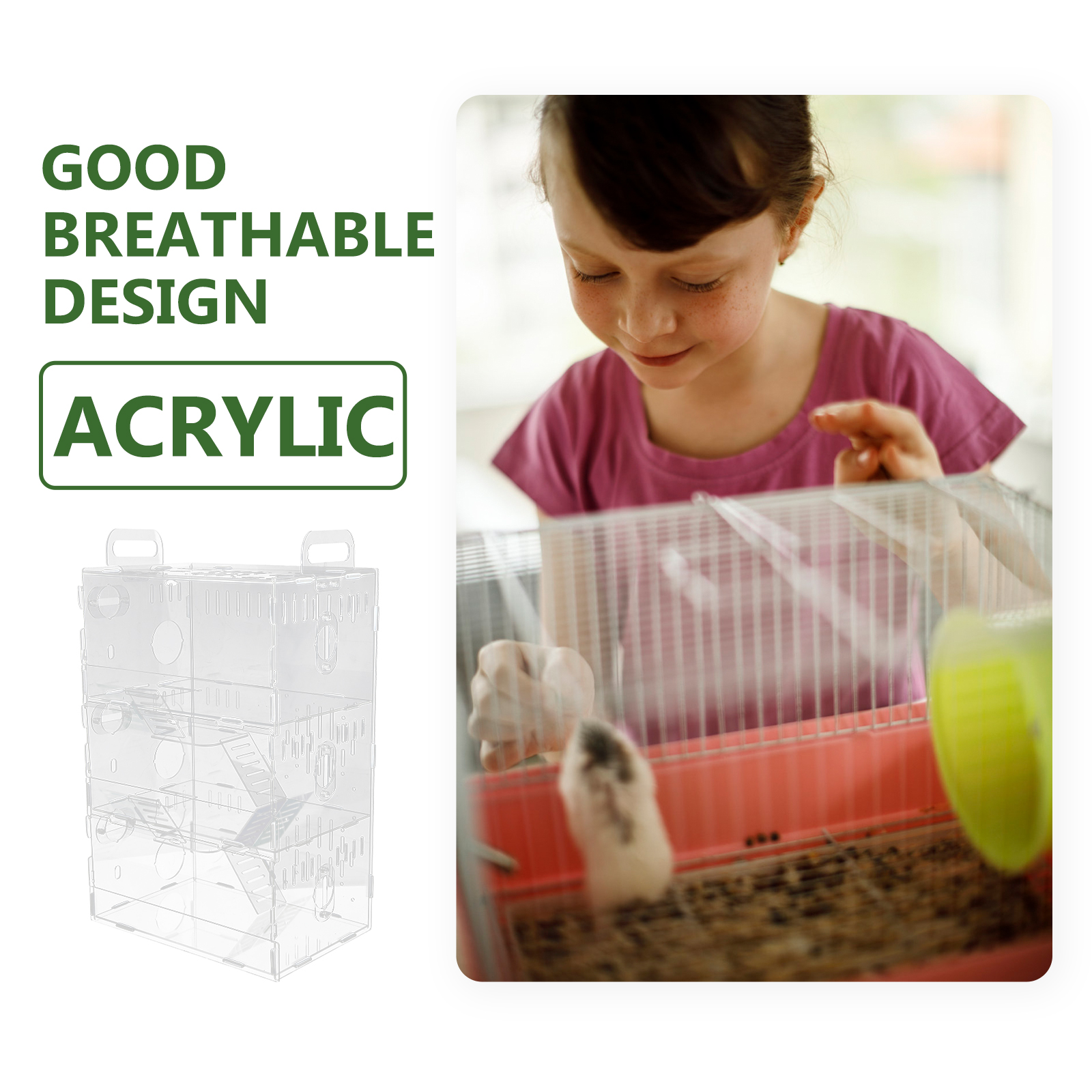 Jaula de acrílico transparente para hámster, Castillo de conejillo de indias para el hogar, suministros de lujo para mascotas