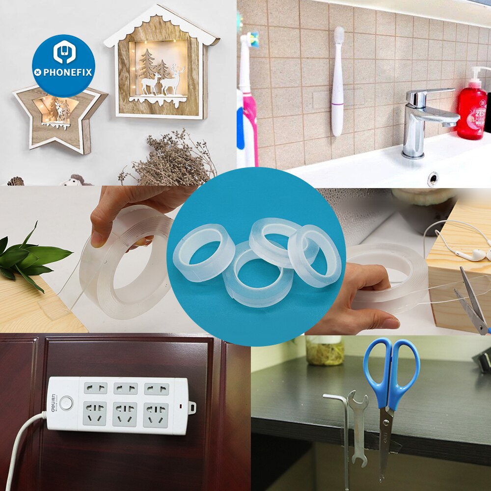 3m rubans adhésifs double face nano magiques réutilisables, sans traces, lavables, pour attacher, coller, gadget, outil pour la maison