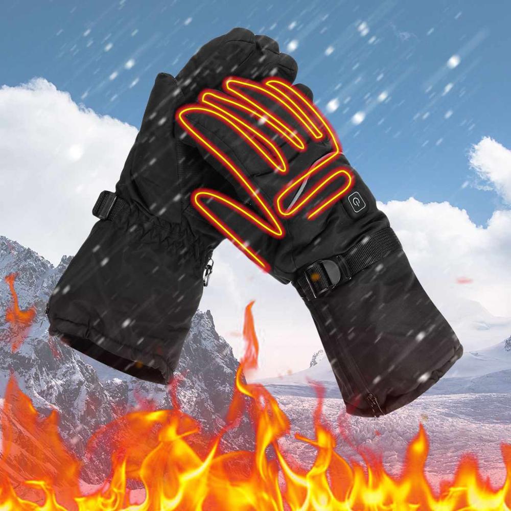 Winter USB Hand Warmer Electric Thermal Gloves Waterproof Heated Gloves Battery Powered For Motorcycle Ski Gloves