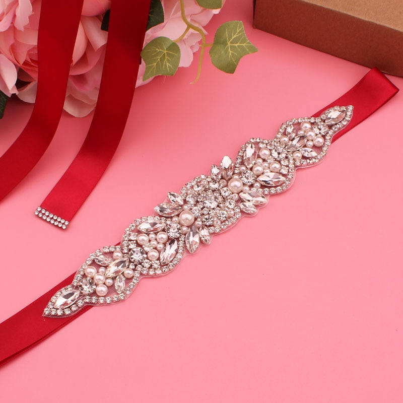 Luxe Bruiloft Riemen Bruids Kralen Riem Strass Sash Trouwjurk Accessoires Zilveren Diamant Bruidsmeisje Riemen