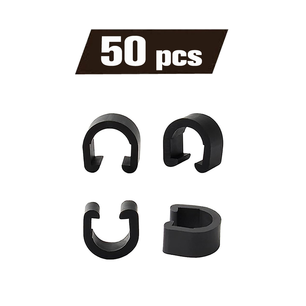 20-100pcs Plastic Bicycle Cable Clamps C Clips Housing Hose Guide for Brake Derailleur Shifter Frame Buckle for MTB Bike Road: Brown
