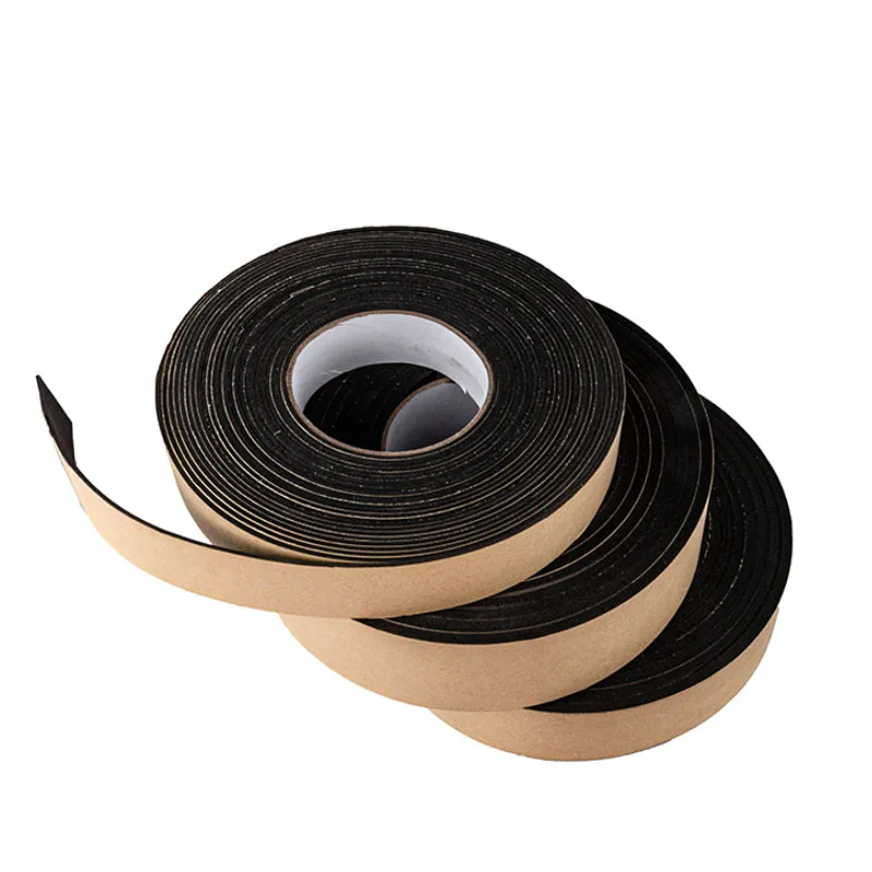 Tira de espuma EPDM de 10M, tiras de sellado planas, cinta de goma adhesiva fuerte, aislamiento anticolisión para puerta, ventana, almohadilla para muebles