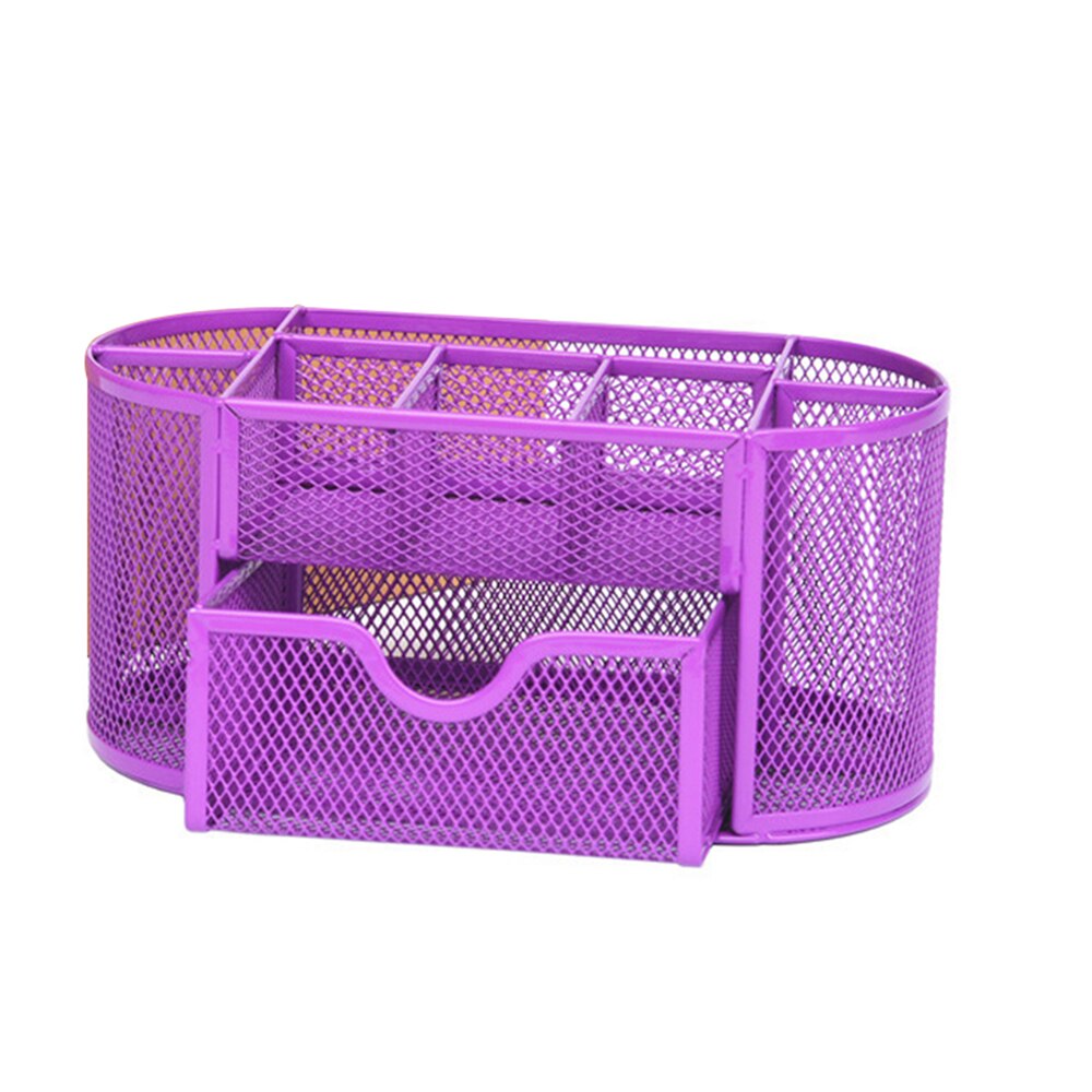 Metal Desk Organizer Combination Pencil Pen Badge Holder Drawer Storage Stationery Ruler Office School Supplies Large Capacity: 3