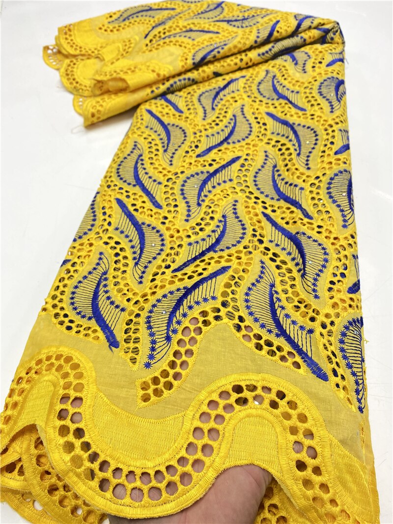 African Lace Fabric Cotton Lace Swiss Voile Lace In Switzerland French Lace Fabric For Women Sewing YA3272B-3: Picture 1