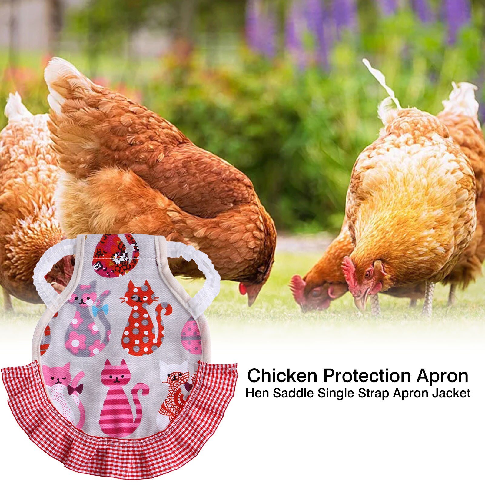 Adjustable Pet Clothes Hen Apron Poultry Hen Saddle Apron Feather Protection Holder Chicken Duck Wings Back Protector Hen Dress