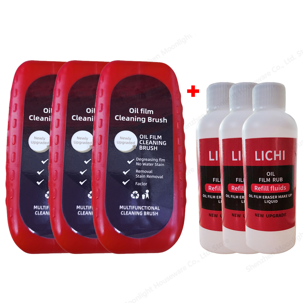 Car Glass Oil Film Remover Set Glass Polishing Compound Windshield Cleaner Car Glass Polishing Cleaning Window Auto Detailing: Pink