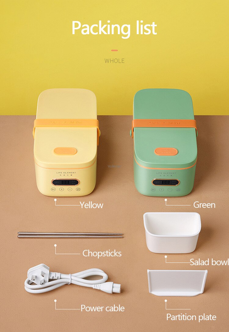 Xiaomi LIFE ELEMENT Portable Electric Lunch Box Food Warmer Heater Smart Reservation with LED Screen Rice Cooker Rice Container