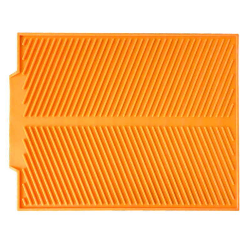Silicone Drain Pad Drying Mat Pots Dish Drain Mat For Kitchen Tableware Non-slip Drain Mats Anti-scald Coaster Kitchen Utensils: Orange / L(43X33CM)