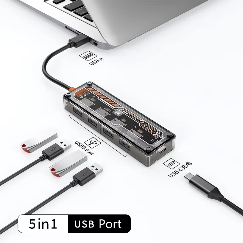 Basix USB C HUB 4K 30Hz Type C to HD-MI DP VGA Gigabit Ethernet USB 3.0 PD 100W Adapter For Macbook Air Pro M2 M1 PC Accessories: PURPLE