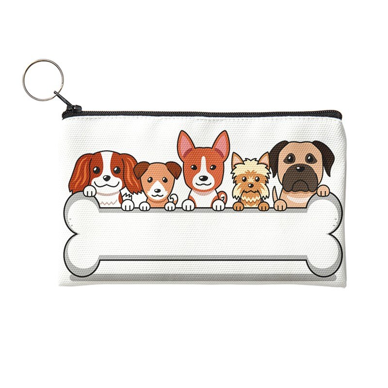 Nuovo portamonete Unisex semplice con stampa solida e simpatico cane con cerniera Lady Girls portafoglio portatile borsa piccola in tela per regali da ragazza: Style13