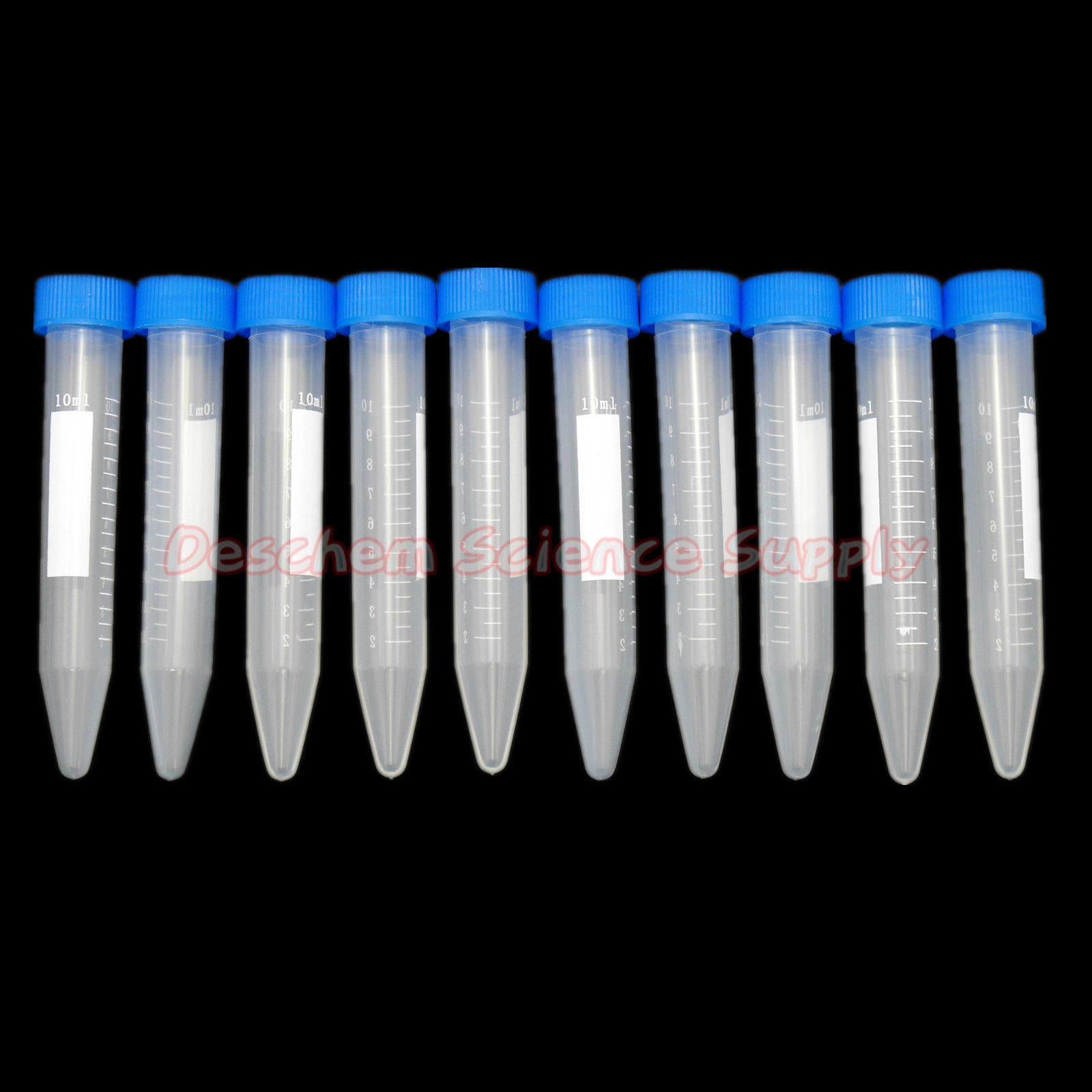 10 stk. 10ml centrifugeglas i reagensglas, hætteglas, beholder, selvstående skruehætte