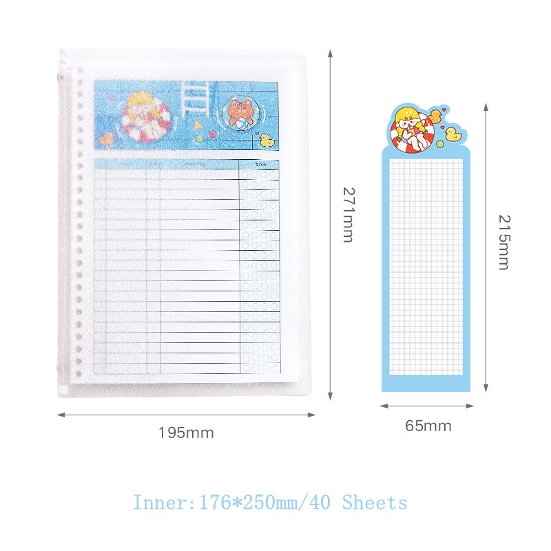 Yisuremia Kawaii B5 Losbladige Hervulbare Woordenschat Woord Boek Engels Geheugen Studie Notebook School Briefpapier: Blue