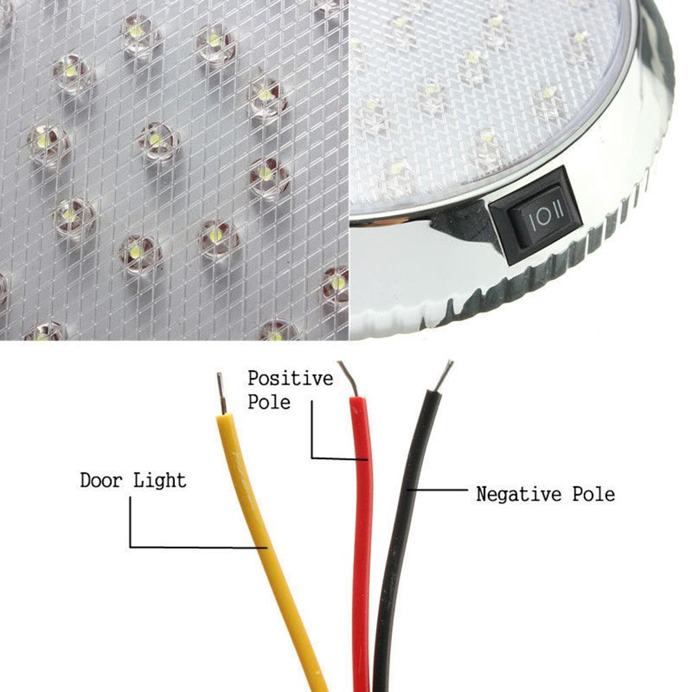 Luz LED de techo para coche, 12V, 46 Clips LED, luz decorativa blanca para Camper, furgoneta, barco, caravana, RV, accesorios de luces interiores, 1 ud.