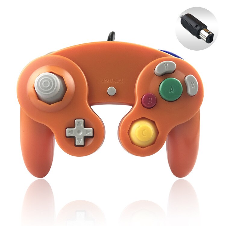 Wired USB/GC Controller For NGC Gamecube For Nintendo Switch Controller Adapter for NGC Gamepad Controle PC GC Handheld Joystick: Dark Orange