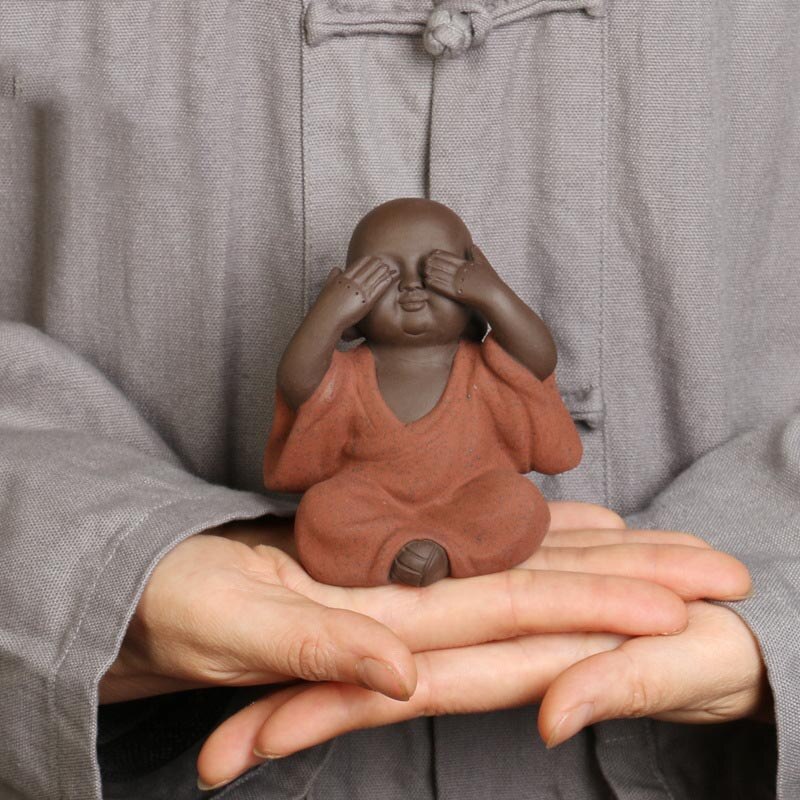 Auténtico Yixing té de arcilla púrpura mascota Kungfu juego de té accesorios hechos a mano encantador té monje mascota coche ornamento Zisha decoración artesanía