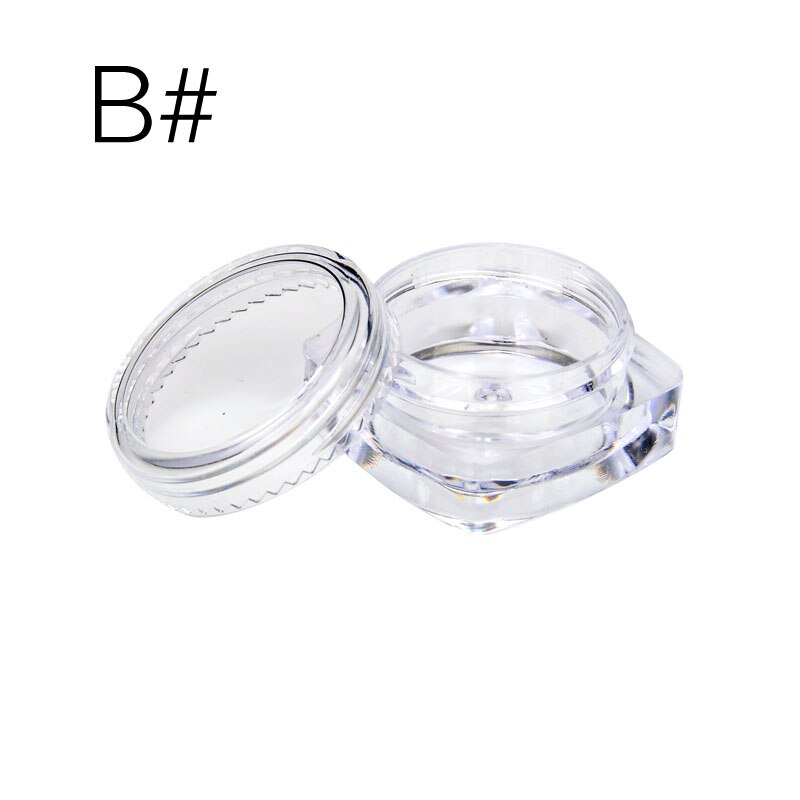 10 stuks transparante kleine flesjes, 2g/2.5g lege cosmetische potjes, oogschaduw, lippenbalsem, gezichtscrème, proefverpakking: B