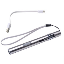 Draagbare USB Zaklamp Oplaadbare LED Zaklampen Waterdichte Mini Zaklamp Sleutelhanger Lamp 12.9*1.2cm Oktober #2