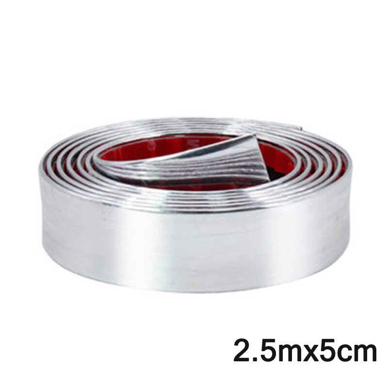 1* 2.5 mx 5cm bil silver krom gjutna dekorlister premium gummi material inredning för dörr stötfångare kant