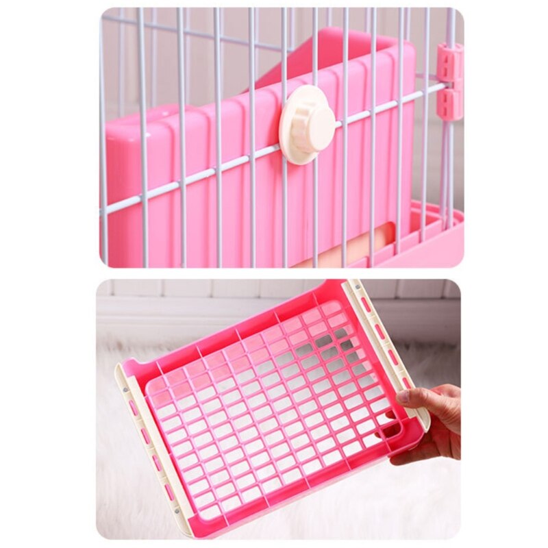 Bac à litière avec grille en plastique, fournitures pour animaux domestiques, Station de déchets pour petits animaux, accessoires
