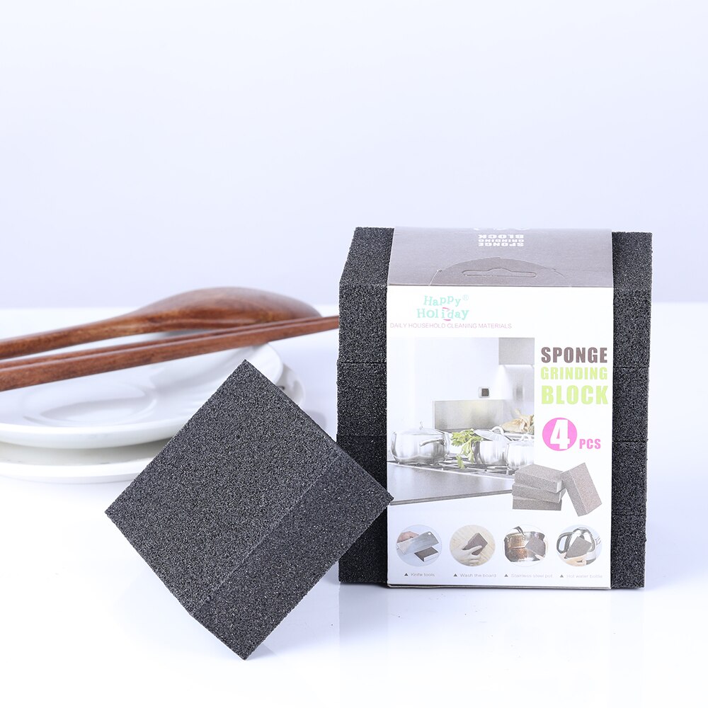 1/4pcs Home Cleaning Sponge Portable Dishwashing Scouring Sponge Tools Emery Magic Sponge For Washing Cleaner Kitchen
