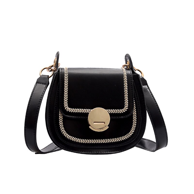 Ricamo Modello di Cuoio dell'UNITÀ di elaborazione Borsa con Tracolla per le donne 2020 semplice Spalla di colore Solido Borse Da Viaggio Femminile attraverso corpo Borsa: nero