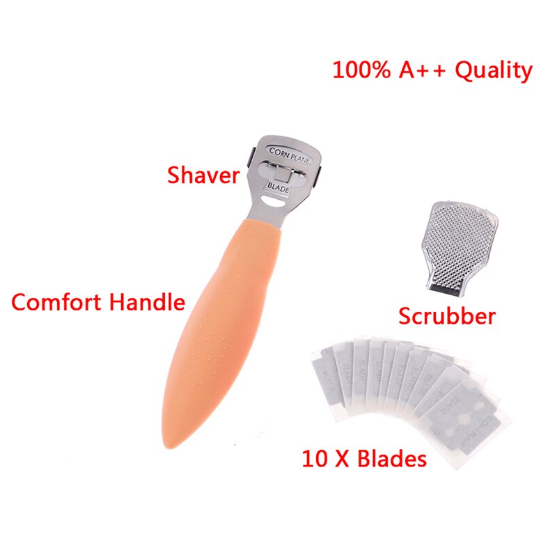 1set Pedicure callus shaver foot hard tough skin corn remover cutter razor &amp; 10 blade
