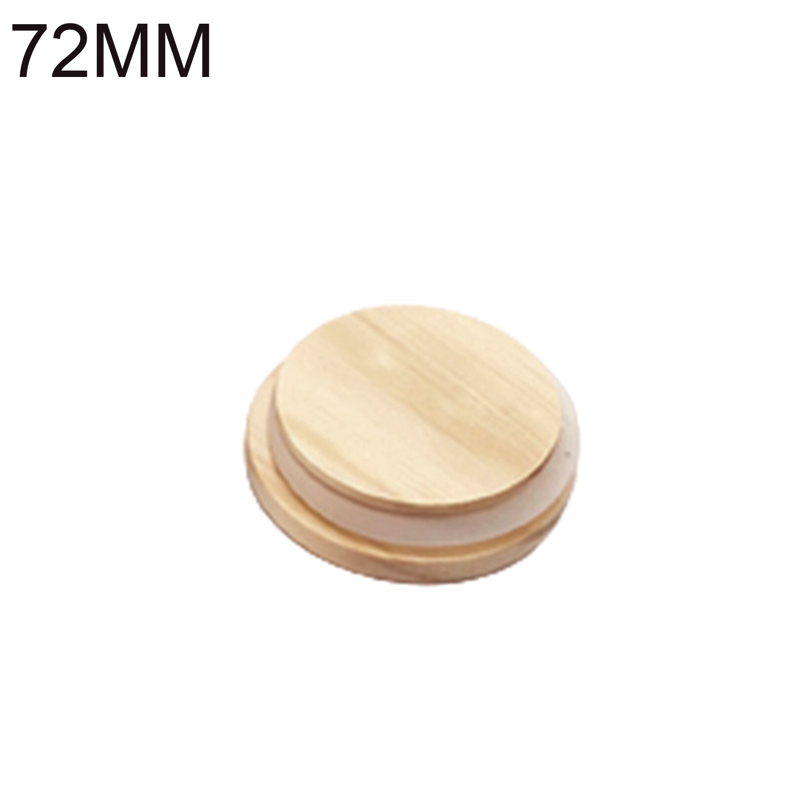 Reusable Mason Jar Canning Caps Non Leakage Pine Wooden Cover Lids with Silicone Seal Ring for Candle Cup Glass Accessories: 72mm