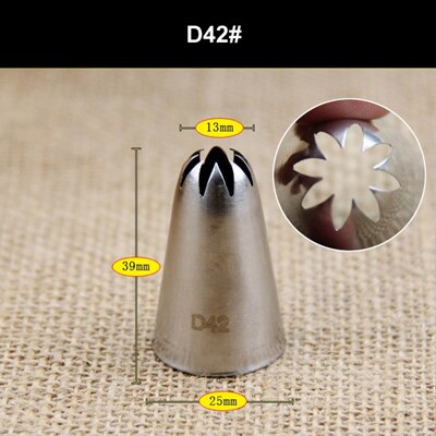 Medium Bloem Tips Rvs Icing Piping Nozzles Cake Decorating Pastry Tip Sets Cupcake Gereedschap Bakvormen: D42