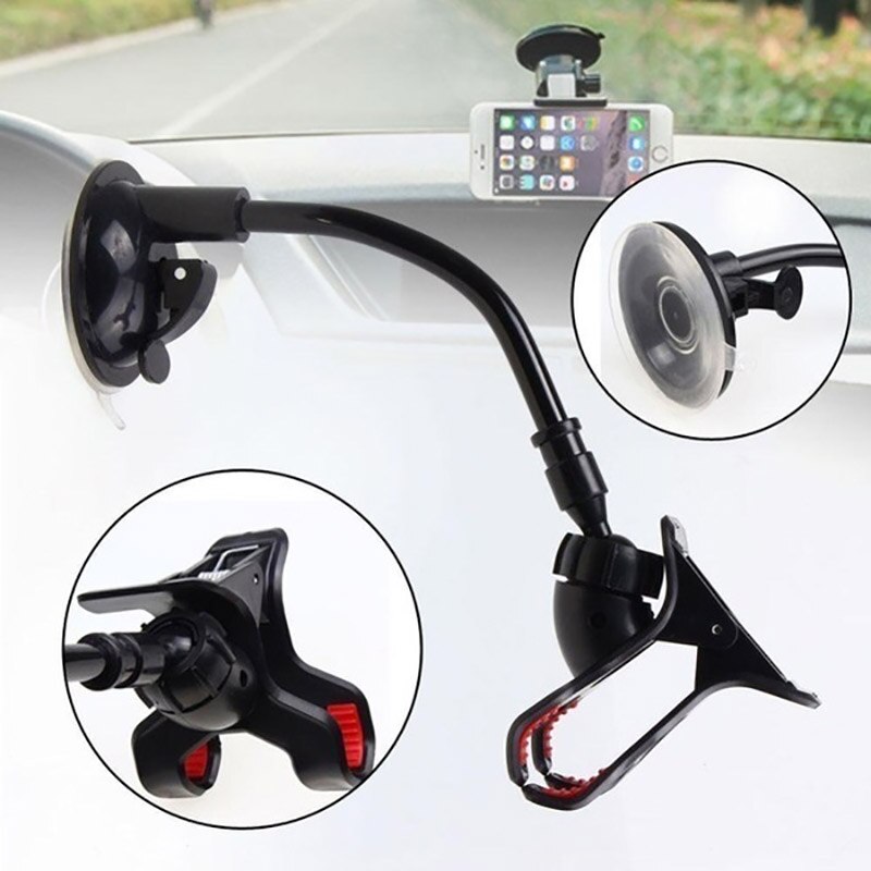 Auto Telefoon Mount Verstelbare Flexibele Zwanenhals Voorruit Zuignap Telefoon Houder Cradle Voor Mobiele Telefoons Gps Auto Accessoires