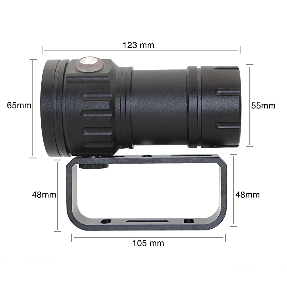 Lampe de plongée sous-marine XHP90, 80M de profondeur, lampe de poche pour caméra de photographie et vidéo, bleu blanc rouge
