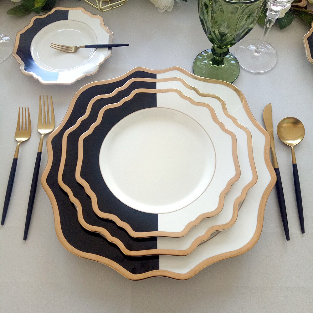 Twinzee - Ebony Collection - Set of 6 Black Stoneware Dinner Plates