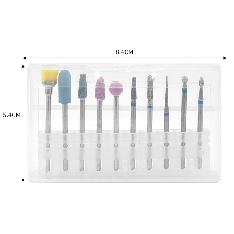 10 Pcs/Set Carbide Nail Drill Bit Tungsten Steel Punte Fresa Unghie Accessories Heads Sanding for Nails Art