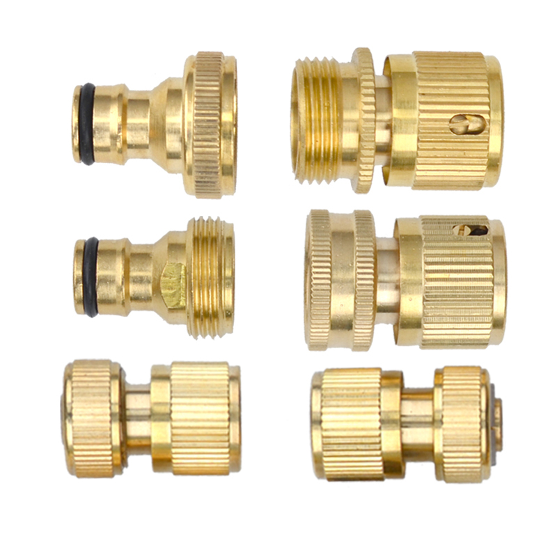 3/4"Heavy Duty Brass Garden Hose Splitter Hose Connector Spigot Adapter with 4 Valves Hose Bib Splitter Outdoor Faucet Splitter