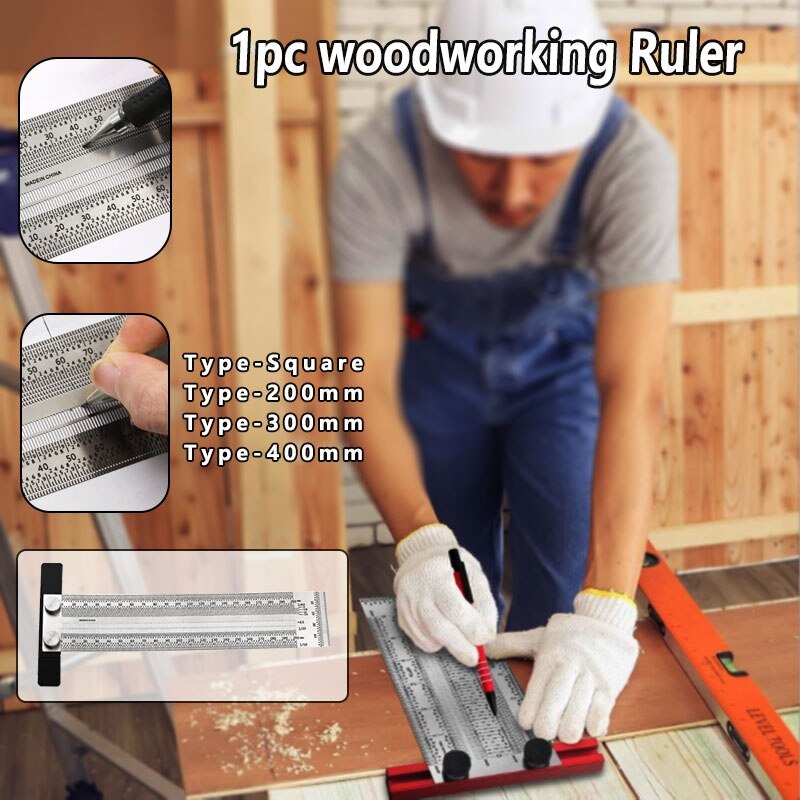 High-Precision Caliper Woodworking Tools Hole Ruler Stainless Scribing Mark Line Gauge Carpenter Super Sizer Measuring Tool