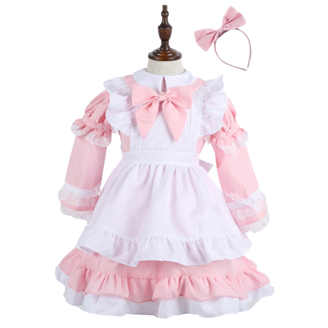 Bambini Giochi Di Imitazione Domestica di Cosplay del Vestito Staccabile A Manica Lunga del Vestito impostato-cielo Blu S/M/L/XL: rosa S
